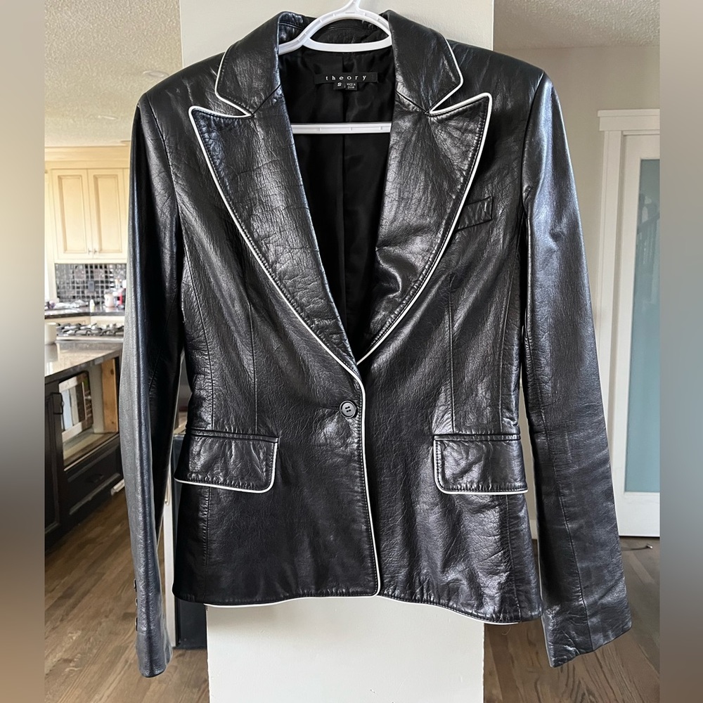 Theory Leather Blazer